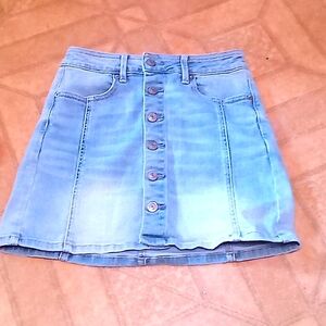 American eagle high-rise a line jean skirt